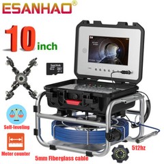 50M Sewer Pipe Inspection Camera 512HZ Self leveling Meter Counter 10&Prime; Monitor