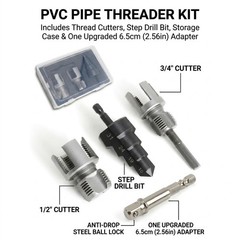 PVC Pipe Threader Kit, Threading Tool for 1/2&Prime; & 3/4&Prime; PVC/PPR Plastic&hellip;