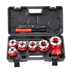 All-in-One Pipe Threader: 6 NPT Sizes, 9SICR Die Heads, Cast Iron Frame