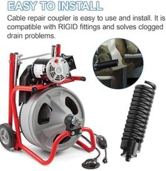 Upgraded 91037 Cable Repair Coupling for RIDGID Drain Cleaner, 3/8-Inch IW Cable