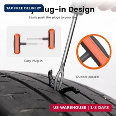 ETENWOLF Flat Tire Repair Kit with Plugs 16 Pcs, Heavy Duty Tire Plug Kit for Ca