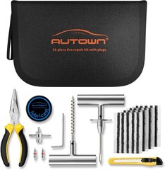 Flat Tire Repair Kit 31 Pcs &ndash; Car, Motorcycle, ATV, Jeep Tire Repair Tools