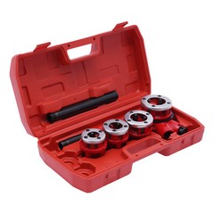 Manual Ratchet Pipe Threading Threader Die Head Handle Set 1/2&rdquo; to 1-1/4&rdquo; BSPT