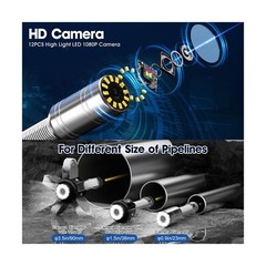 Sewer Camera 100FT,8500mAH 16GB JQKJCAM Drain Pipe Sewer Line Inspection Came&hellip;