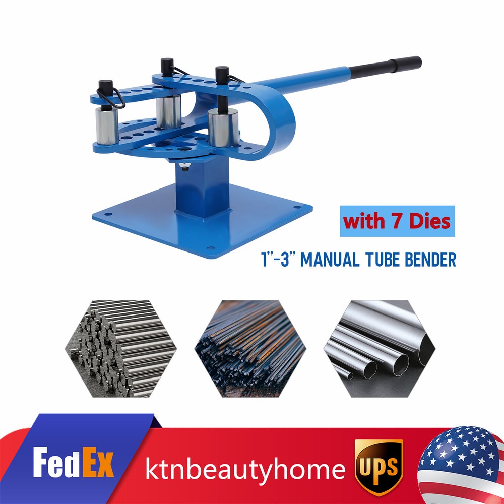 Premium Pipe Tube Bender 1&rdquo;-3&rdquo; inch Manual Tube Bender w/ 7 Dies Tubing Metal