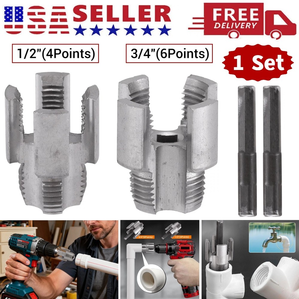 ⭐Integrated Internal & External Pipe Threading-Tool PVC Pipe Threader Kit USA