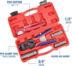 Icrimp PC-PC02KIT PEX Clamp Crimping Tool Kit with 1/2 Inch(20 Pack) and 3/4 Inc