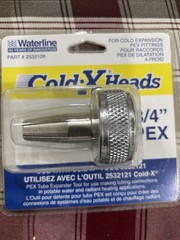 Waterline Part#2532126 Cold-X Heads 3/4&Prime; Pex For Cold Expansion