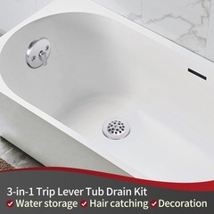 PRIMSOPH Trip Lever Overflow Faceplate Tub Drain Trim Kit with Brushed Nickel