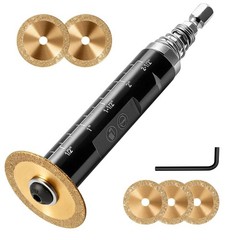 Inside Pipe Cutter Tool for PVC & ABS Pipes, 1/4&Prime; Hex Shank, 5 Diamond Grit Whee