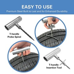 Universal Tire Repair Kit, Heavy Duty Car Emergency Tool Kit for Flat Tire Pu&hellip;