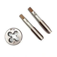 Metric Hand Tap and Die Set, M10 x 1.5 Thread Tap and Round Die, 2 Right Hand&hellip;