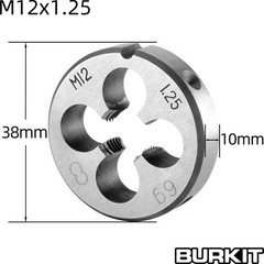M12x1.25 Tap And Die Set Right Hand Machine Thread Hand Round Tool Hardware