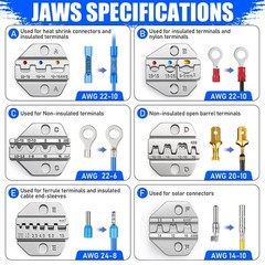 Crimping Tool Set 6PCS &ndash; Ratchet Wire Crimping Tool for Heat Shrink,Insulated&hellip;