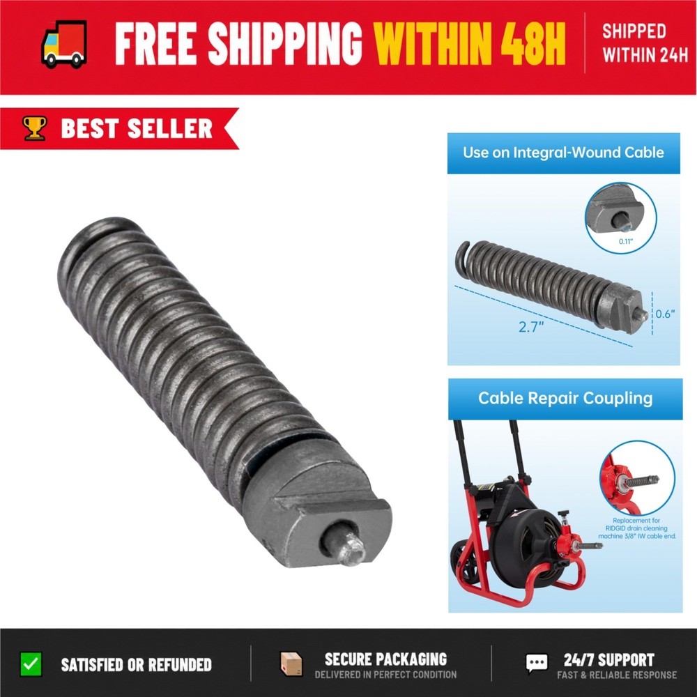 PROSOCOOL 91037 IW Cable Repair Coupling 3/8-Inch for RIDGID Tools