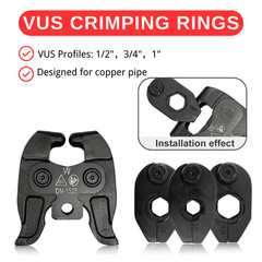 24kN Copper Pipe Press Jaw & Ring Kit 1/2&Prime; 3/4&Prime; 1&Prime; Fits M12 RP241 RP251 VUS