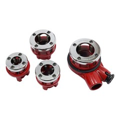 Portable Pipe Threader Set with Case 4 Hinge Plate Heads Pipe Threading Tool Set