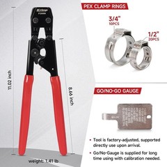 Efficient 30-Piece PEX Crimp Tool with Adjustable Calibration for Optimal Use