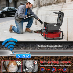 Professional Sewer Camera with 165ft Cable, 10&Prime; IPS Screen & 32GB Card