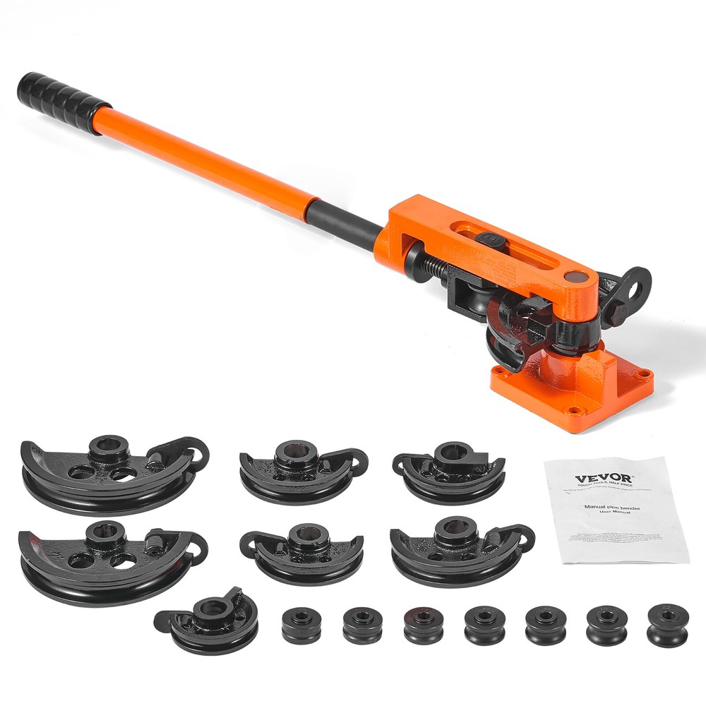 VEVOR Manual Pipe Tube Bender 3/8&Prime; to 1&Prime; OD with 7 Dies 180&deg; Bending Tools
