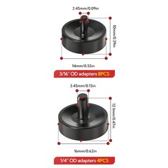 Double Flare Die Set 8Pcs 3/16 + 4Pcs 1/4 Black Steel Adapters Brake Line Tool