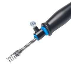 Handheld Drain Snake Auger 1/4 Inch x 15 Feet Manual Crank with Plastic Drum