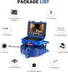 Self-Leveling Sewer Camera, Sewer Inspection Camera with 230 Ft. Cable & Digital