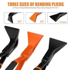 3-Piece Hand Seamers Sheet Metal Tools, Straight, 45&deg;and 90&deg; Sheet Metal Bend&hellip;