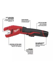 Milwaukee 2471-20 M12 12V Lithium-Ion Cordless Copper Tubing Cutter &ndash; Red