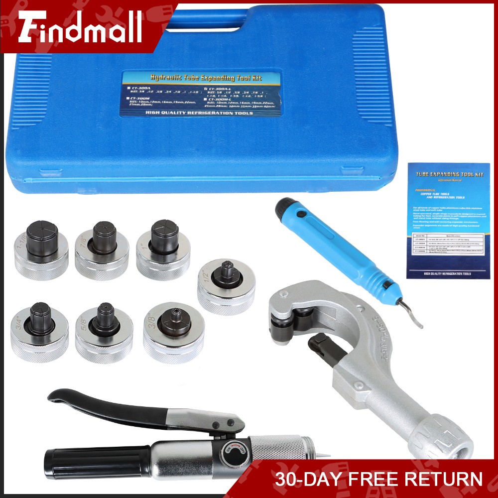Findmall 3/8&Prime; ~ 1-1/8&Prime; Generic Hydraulic Tube Expander Tool Swaging Kit