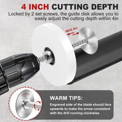 Inside Pipe Cutter for PVC Pipe Cutter Tool with 4&Prime; Scale Adjustable Depth Gauge