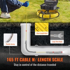 VEVOR 9&Prime; 50M Waterproof Drain Sewer Camera Endoscope Pipeline Inspection Camera
