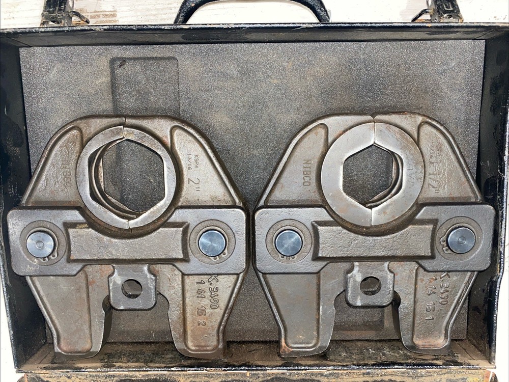 Nibco KSP4 Pair 1 1/2&Prime; 2&Prime; STD Press Jaw &ndash; Used &ndash; Includes Hard Case