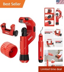 4-Piece Tubing Cutter Set, 1/4&rsquo;&rsquo; to 2&rsquo;&rsquo;OD Heavy Duty Copper Pipe Cutter, 1/8&rsquo;&hellip;