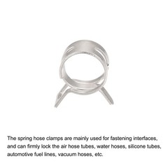 Spring Hose Clamp, 20pcs 65Mn Steel 12mm Low Pressure Air Clip, Nickel Plated