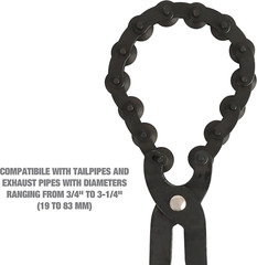 27045 Exhaust Cutter, Cuts 3/4&Prime; to 3-1/4&Prime; Pipe, Durable Chain Cutter Tool, Easy