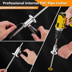 Internal/Inside PVC-ABS Pipe Cutter Tool for Drill,with Handle and 3 Diamond Gri