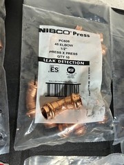 80 &ndash; NIBCO VIEGA PROPRESS COPPER FITTINGS 1/2&Prime; PRO PRESS MADE IN USA