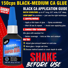 20G Black Medium CA Glue (150 CPS), Premium Cyanoacrylate Super Glue for Wood, G