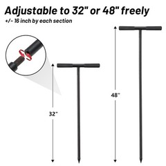 Metal Soil Probe Rod &ndash; Septic Tank Locator Tool with T Handle,32-48 Inch Adjusta