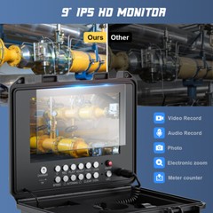 9&rdquo; HD DVR Sewer Camer 23mm Pipe Inspection Camera with Meter Counter 30m