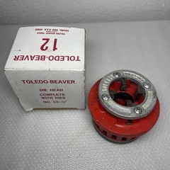 Toledo No 12 Die Head Set With Dies 2&Prime;, 1&Prime;, 3/4, 1/2&Prime;, 3/8&Prime;, 1/4&Prime;, 1/8&Prime; **AS IS*