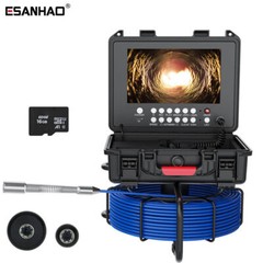 9&Prime; 50M HD DVR Sewer Camera Pipe Inspection Camera Meter Counter 17mm Video Camer