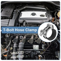 2 Pcs 36-39mm T-Bolt Hose Clamp Intercooler Pipe Clip with Rubber Edge
