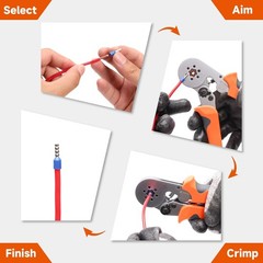 IWISS Hexagonal Ratchet Crimping Tool for Ferrules and End Sleeves 0.25-6mm&sup2; AWG