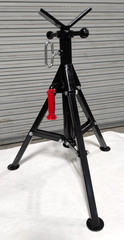 Folding V-Head Pipe Stand 12"/2000Lb Cap 27-41" Adjustable Height