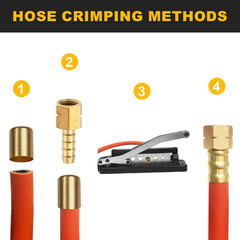 Heavy Duty Bench Hose Crimper Kit with 100 Brass Ferrules(50X 0.593&Prime; ID& 50X 0.6