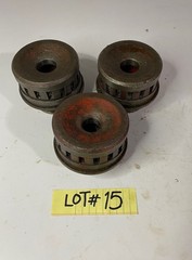 Lot of THREE (3) RIDGID 3/4&Prime; & 1/2&Prime; Die-Head Pipe Threaders (USED) 12R