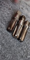 3 pieces ~ 1/4-18 NPTF pipe taps HSS OSG R&N Brubaker