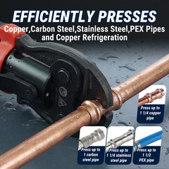 PureFlow Mini Press Tool Kit, 18V Electric Pipe Crimping Tool for 1/2&Prime;, 3/4&Prime;, 1&Prime;